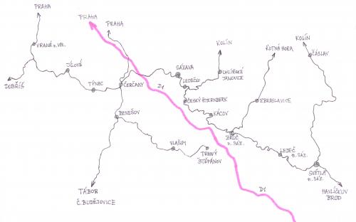 Mapka Posázavského Pacifiku - na jihovýchod od Prahy